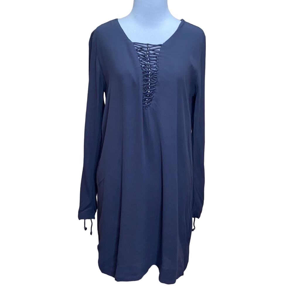 Gentle Fawn Anthropologie Brigitte Beaded Lace Up Shift Dress Size Medium